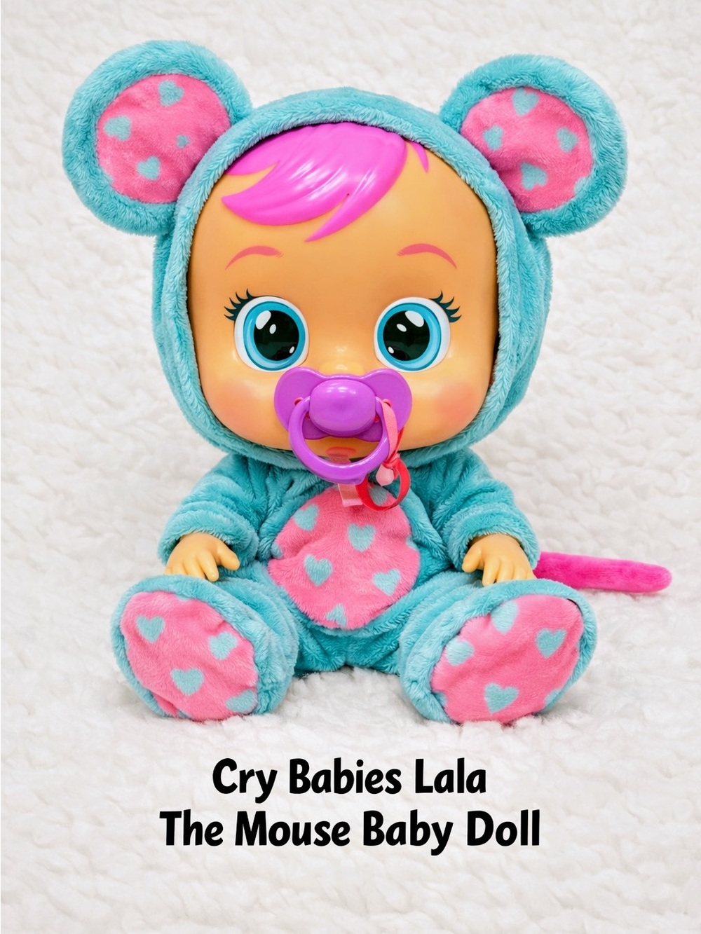Cry Babies Lala The Mouse Baby Doll — Cries REAL Tears, 12” IMC Toys